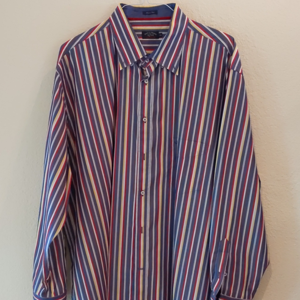Paul and Shark Men's Dress Shirt. XXL. Stripes.